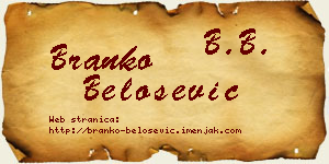Branko Belošević vizit kartica